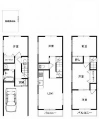 ５ＬＤＫ・屋根付駐車場/屋根裏収納有・公道に接道